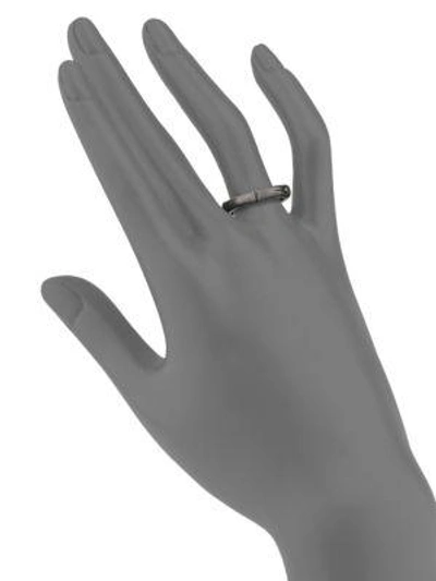 Shop John Hardy Bamboo Sterling Silver Band Ring In Darkened Silver