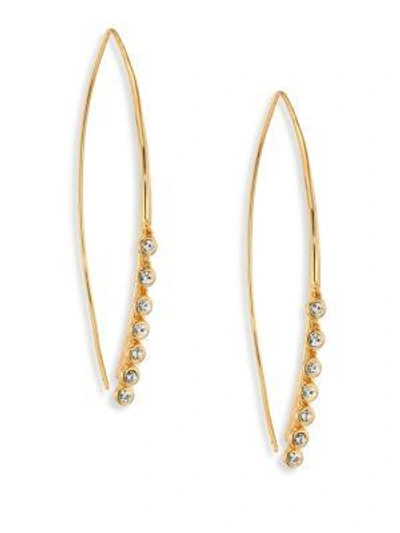 Shop Jules Smith Lure Crystal Fringe Threader Earrings In Gold