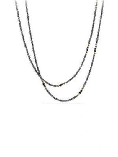 Shop David Yurman Cable Berries 18k Yellow Gold, Hematine & Black Onyx Tweejoux Necklace