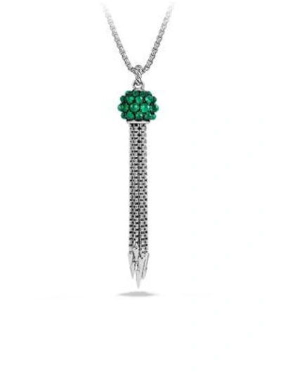 Shop David Yurman Osetra Tassel Necklace With Green Onyx