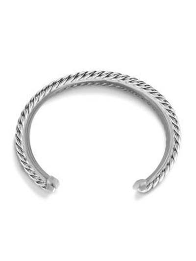 Shop David Yurman Stax Wide Cuff Bracelet With Diamonds In Silver