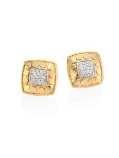 Shop John Hardy Dot Diamond & 18k Yellow Gold Stud Earrings
