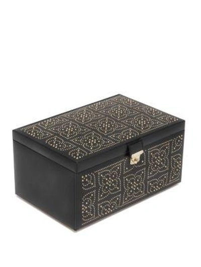 Shop Wolf Marrakesh Large Leather Jewelry Box In Black