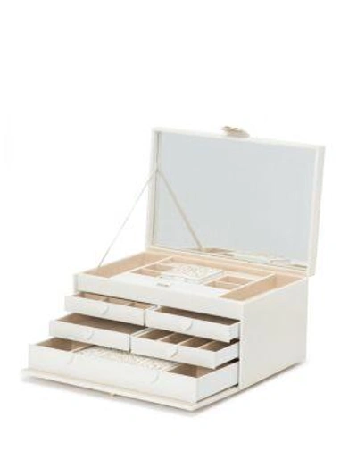 Shop Wolf Marrakesh Large Leather Jewelry Box In White