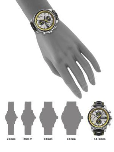 Shop Chopard Grand Prix De Monaco Historique Chrono Titanium, Stainless Steel & Leather Strap Watch In Black