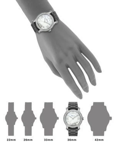 Shop Chopard Women's Happy Sport Stainless Steel, Diamond & Rubber-strap Watch In Black