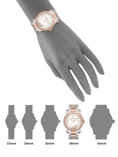 Shop Chopard Women's Happy Sport 18k Rose Gold, Stainless Steel & Diamond Bracelet Watch In Silver/rose Gold