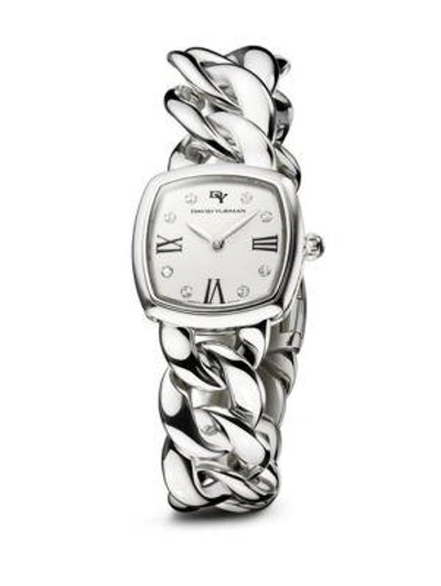 Shop David Yurman Albion 23mm Stainless Steel Quartz Watch With Diamonds In Silver