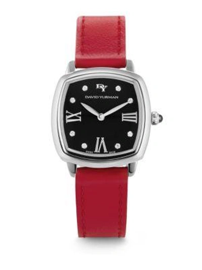 Shop David Yurman Albion Leather Watch Strap In Pink In Red