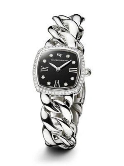 Shop David Yurman Albion 23mm Stainless Steel Quartz Watch With Diamonds In Silver
