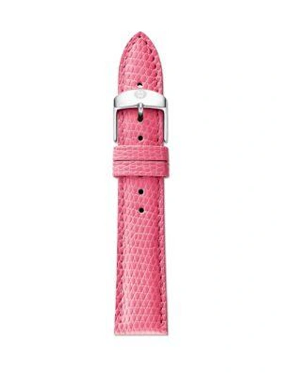 Shop Michele Watches 16mm Vibrant Lizard Strap In Pink