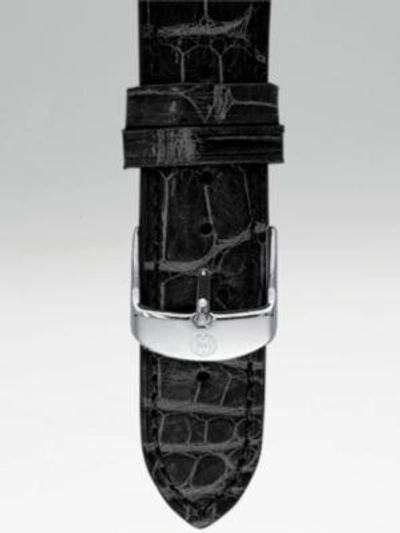 Shop Michele Watches Women's Alligator Leather Watch Strap/16mm In Black