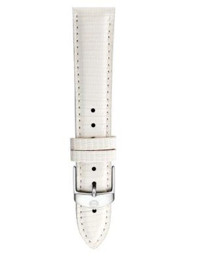 Shop Michele Watches Lizard Watch Strap/18mm In White