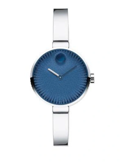 Shop Movado Movado Edge Special Edition Stainless Steel Bracelet Watch In Blue