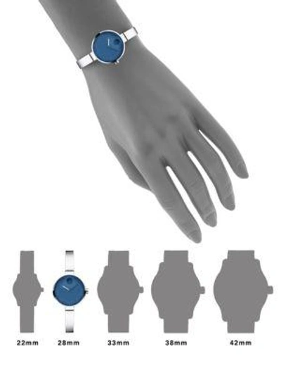 Shop Movado Movado Edge Special Edition Stainless Steel Bracelet Watch In Blue