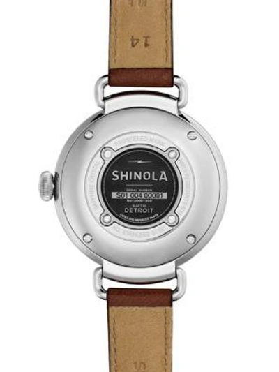 Shop Shinola Runwell Dark Cognac Aniline Latigo Leather Strap Watch