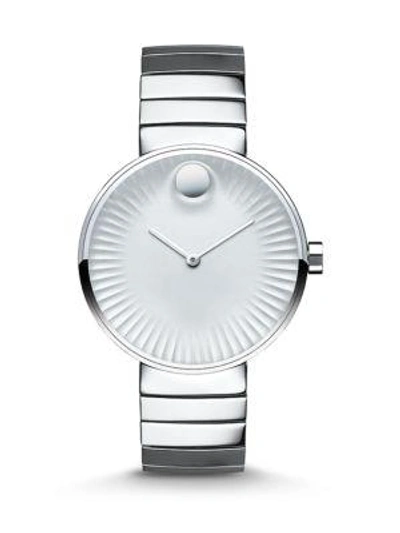 Shop Movado Movado Edge Stainless Steel Bracelet Watch In Silver