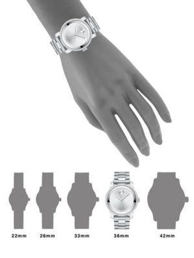 Shop Movado Bold Diamond & Stainless Steel Bracelet Watch In Silver