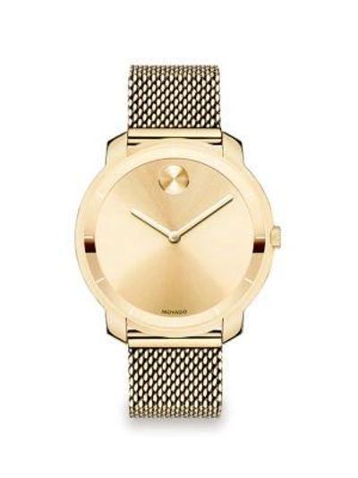 Shop Movado Women's Bold Goldtone Ip Stainless Steel Mesh Bracelet Watch