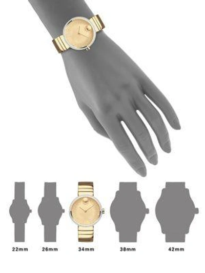 Shop Movado Movado Edge Diamond & Goldtone Stainless Steel Bracelet Watch
