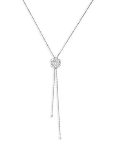 Shop Piaget Women's Rose Diamond & 18k White Gold Lariat Necklace
