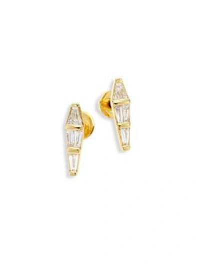 Shop Nikos Koulis Spectrum Tapered Diamond & 18k Yellow Gold Stud Earrings