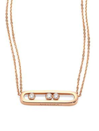 Shop Messika Move Diamond & 18k Rose Gold Necklace