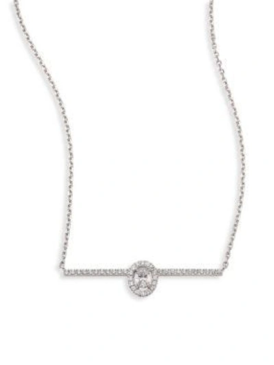Shop Messika Women's Glam'azone Diamond Pavé & 18k White Gold Necklace