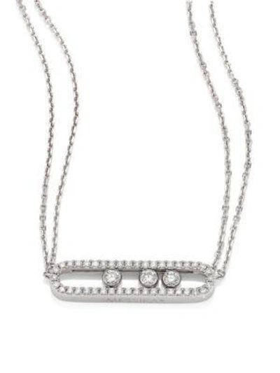 Shop Messika Move Diamond Pavé & 18k White Gold Necklace