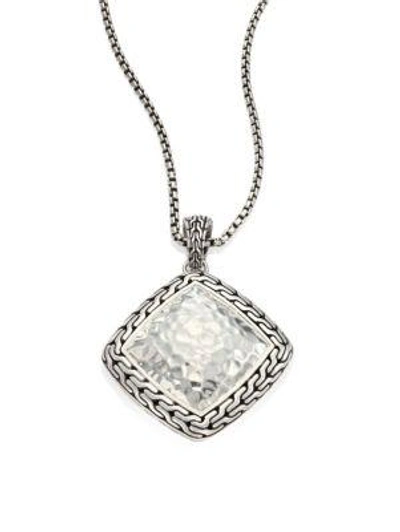Shop John Hardy Classic Chain Hammered Silver Heritage Large Quadrangle Pendant Necklace