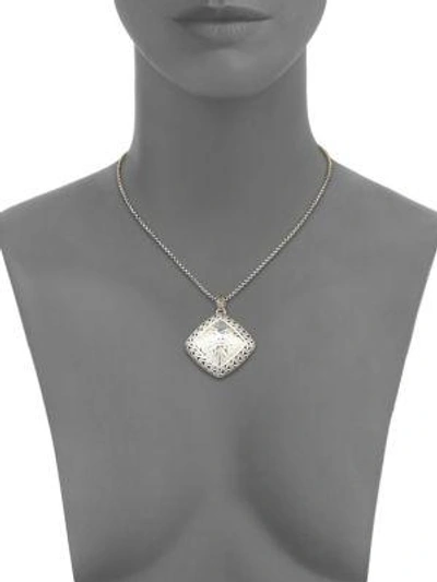 Shop John Hardy Classic Chain Hammered Silver Heritage Large Quadrangle Pendant Necklace
