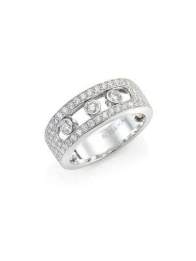 Shop Messika Move 18k White Gold & Diamond Pavé Ring