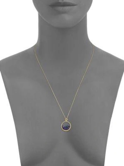 Shop Aurelie Bidermann Blue Sapphire & 18k Yellow Gold Medallion In Gold-blue