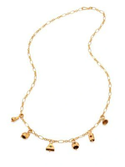 Shop Ileana Makri Women's Bells Small Pendant Necklace In Gold