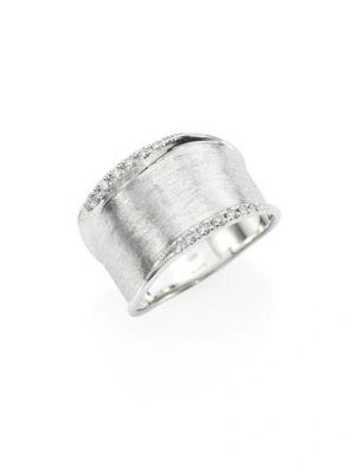 Shop Marco Bicego Women's Lunaria Small Diamond & 18k White Gold Ring