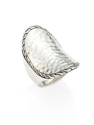 Shop John Hardy Classic Chain Hammered Sterling Silver Oval Ring