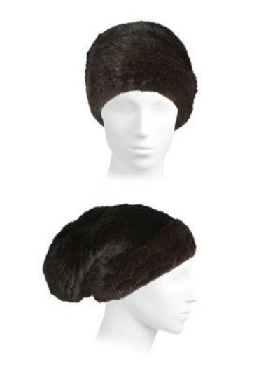 Shop The Fur Salon Mink Fur Hat In Black/mahogany