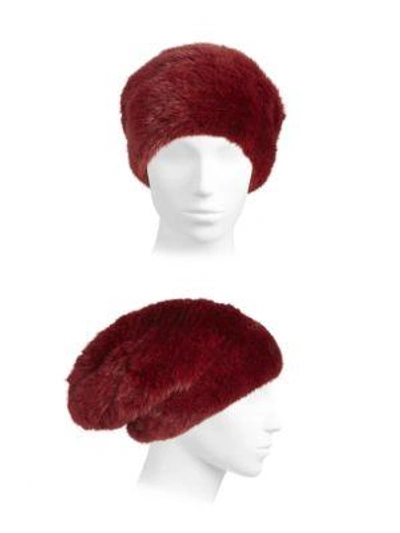 Shop The Fur Salon Mink Fur Hat In Ruby