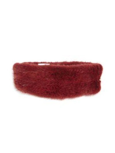 Shop The Fur Salon Mink Fur Headband In Ruby