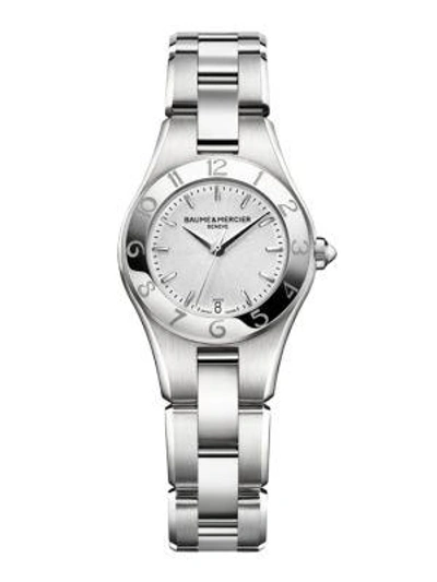 Shop Baume & Mercier Linea 10009 Interchangeable Stainless Steel Bracelet Watch In Silver