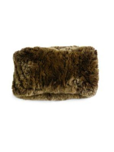 Shop Surell Women's Rabbit Fur Convertible Headband In Golden Brown