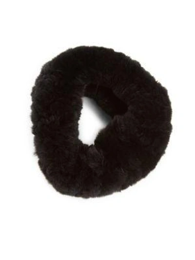 Shop Surell Women's Rabbit Fur Convertible Headband In Black