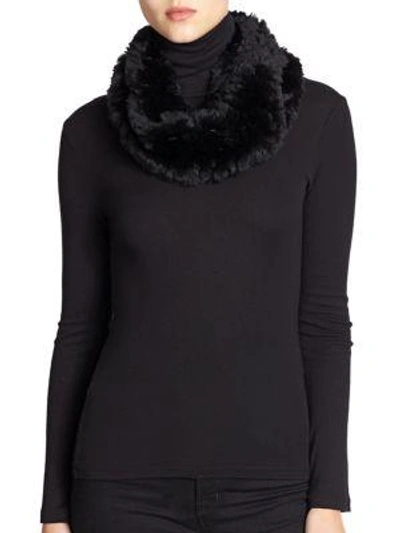 Shop Surell Women's Sheared Rabbit Fur Infinity Loop In Black