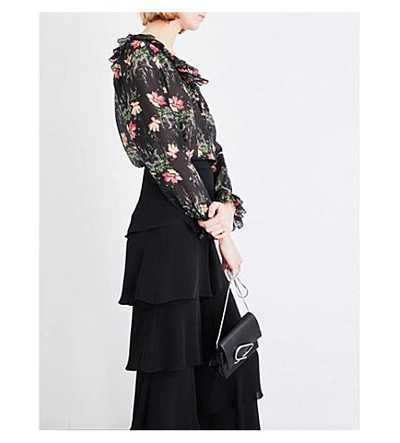 Shop Vilshenko Harriet Tiered Silk Trousers In Black