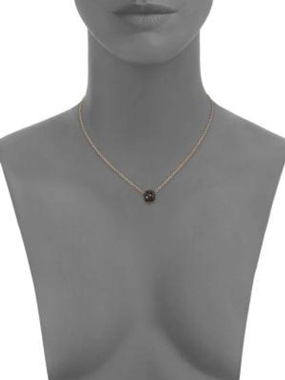 Shop Pomellato Nudo Black Diamond & 18k Rose Gold Pendant Necklace In Rose Gold-black