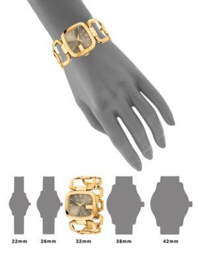 Shop Gucci G- Goldtone Pvd Stainless Steel Open-link Bracelet Watch