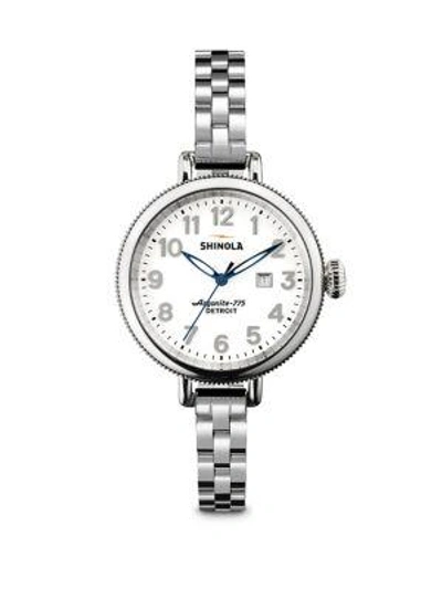 Shop Shinola Birdy Stainless Steel Bracelet Watch In Silver