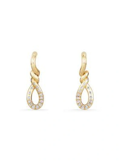 Shop David Yurman Women's Continuance Small Drop Earrings With Diamonds In 18k Gold