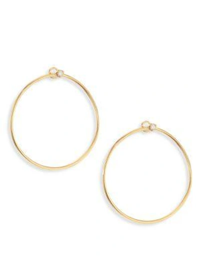 Shop Zoë Chicco Diamond Stud & 14k Yellow Gold Front-facing Hoop Earrings