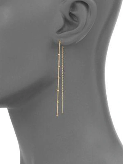 Shop Zoë Chicco Satellite 14k Yellow Gold Chain Threader Earrings